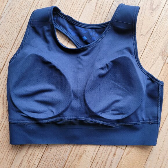 Knix Momenta Racerback Blue Polkadot Sports Bra in Circuit Size M+ - Picture 7 of 10